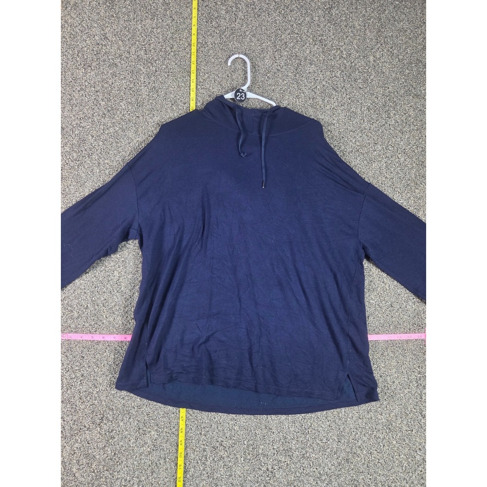 Athletic Works Hoodie Mens XXL Navy Blue Long Sleeve Pullover Jersey Knit Top